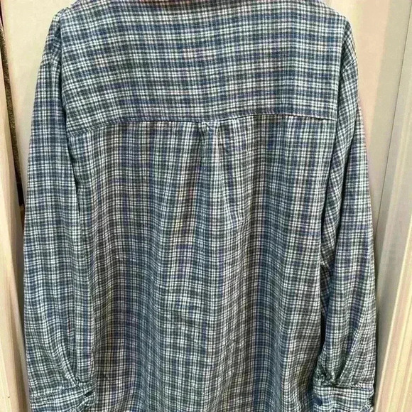 Cotton on long sleeved blue and brown plaid button down - Picture 3 of 3